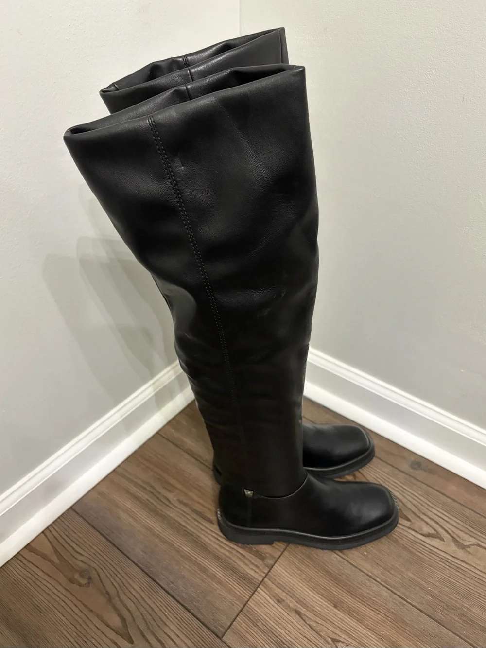 Franco Sarto Black Over-the-Knee Stretch Boots